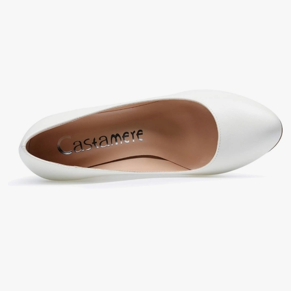 NWT Castamere High Heels Round Toe Pump in PU White - Picture 3 of 12
